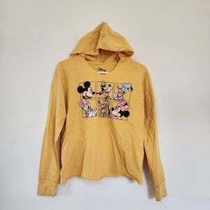 Disney's Micky & Friends Long Sleeve Hooded Sweatshirt in Yellow size Medium